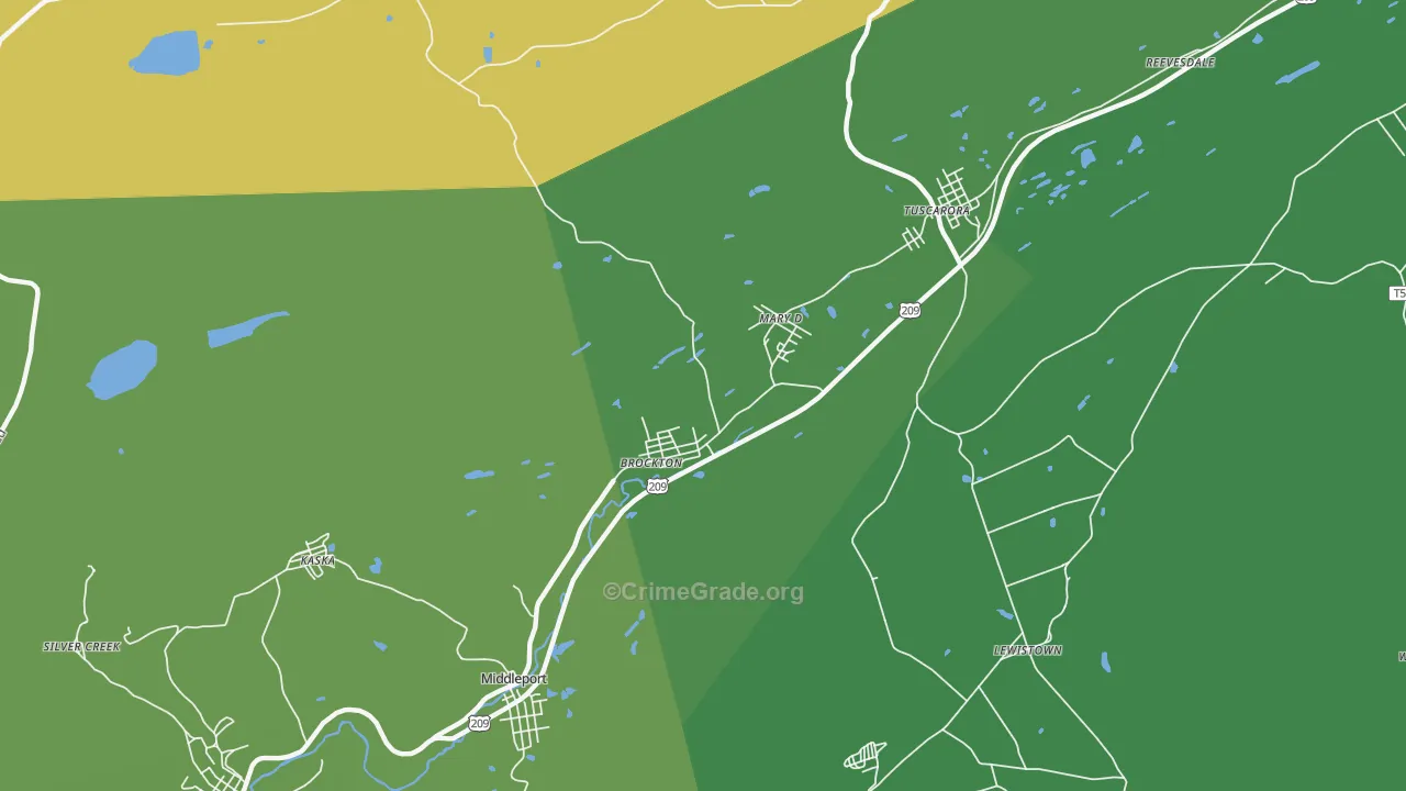 Brockton, PA Map of Drug-Related Crime Rates