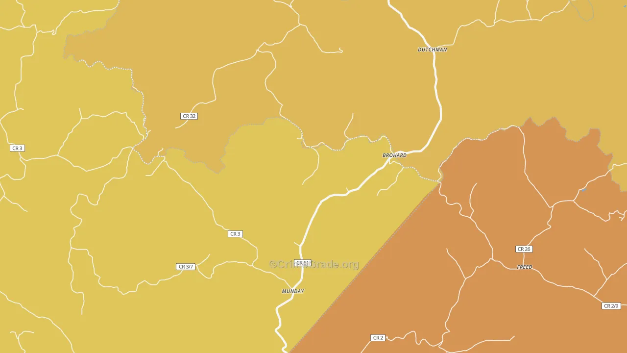 Brohard, WV Map of Drug-Related Crime Rates