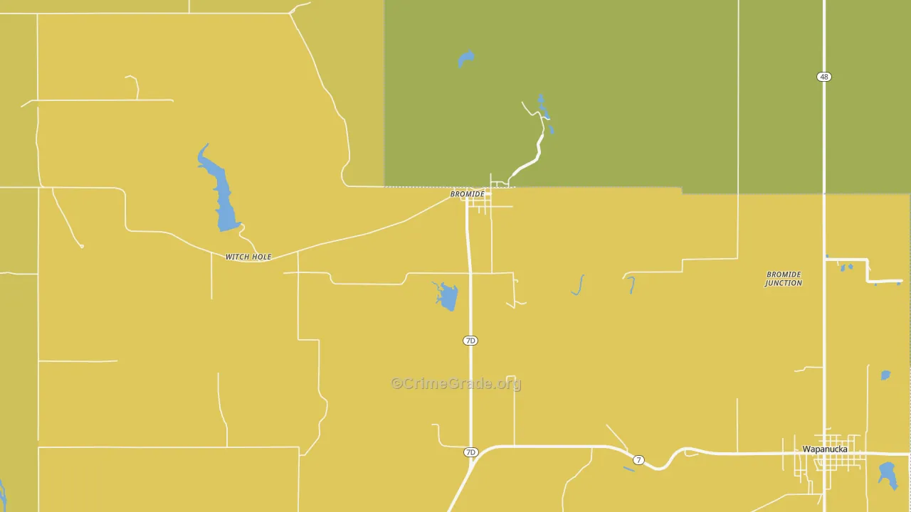 Bromide, OK Map of Drug-Related Crime Rates