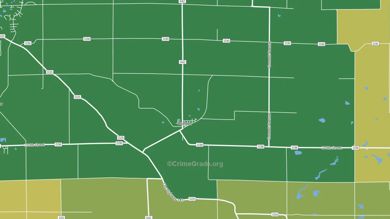 Bronson, IA Map of Drug-Related Crime Rates