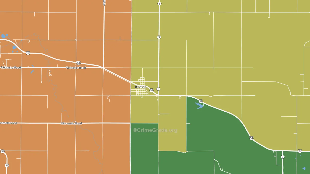 Bronson, KS Map of Drug-Related Crime Rates