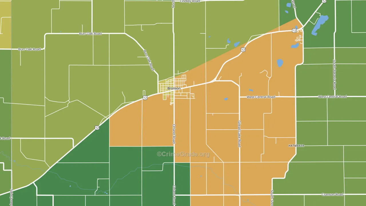 Bronson, MI Map of Drug-Related Crime Rates