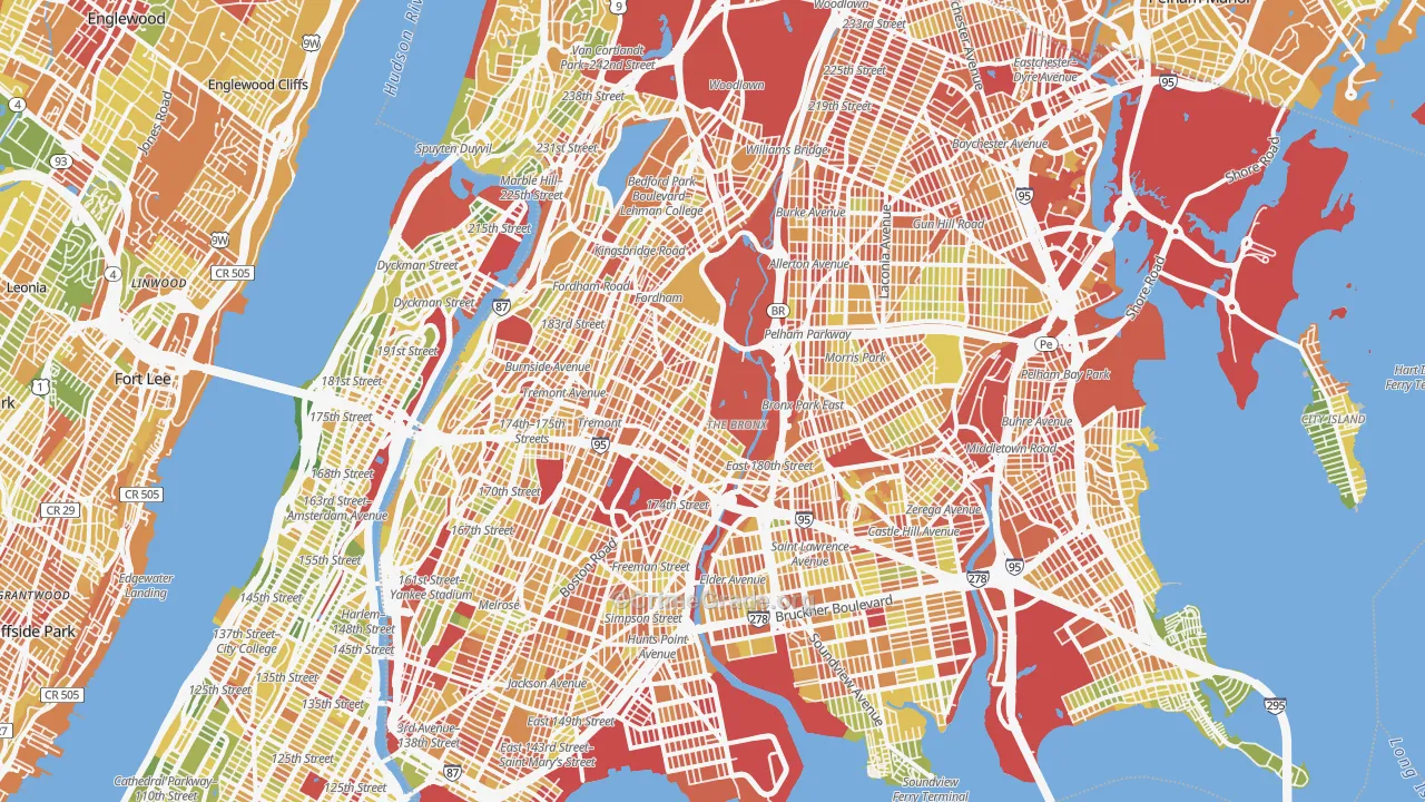 Bronx County, NY Map of Drug-Related Crime Rates