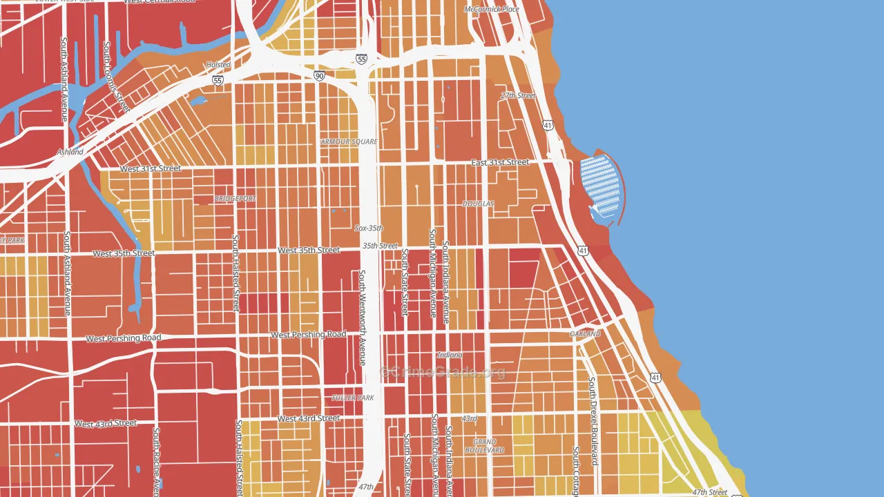 Bronzeville, Chicago, IL Map of Drug-Related Crime Rates