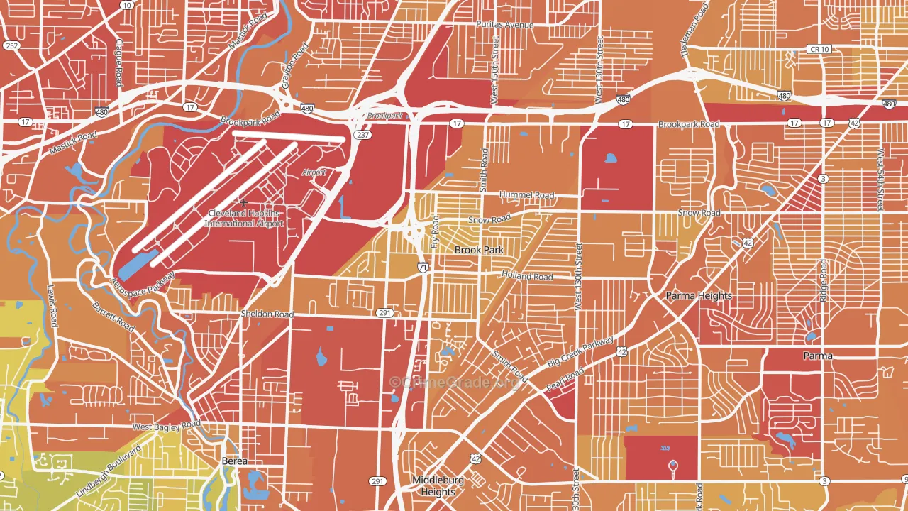Brook Park, OH Map of Drug-Related Crime Rates