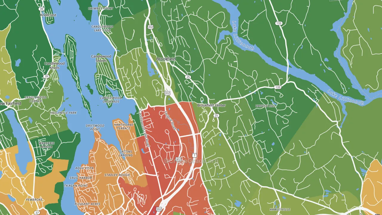 Brookfield, CT Map of Drug-Related Crime Rates