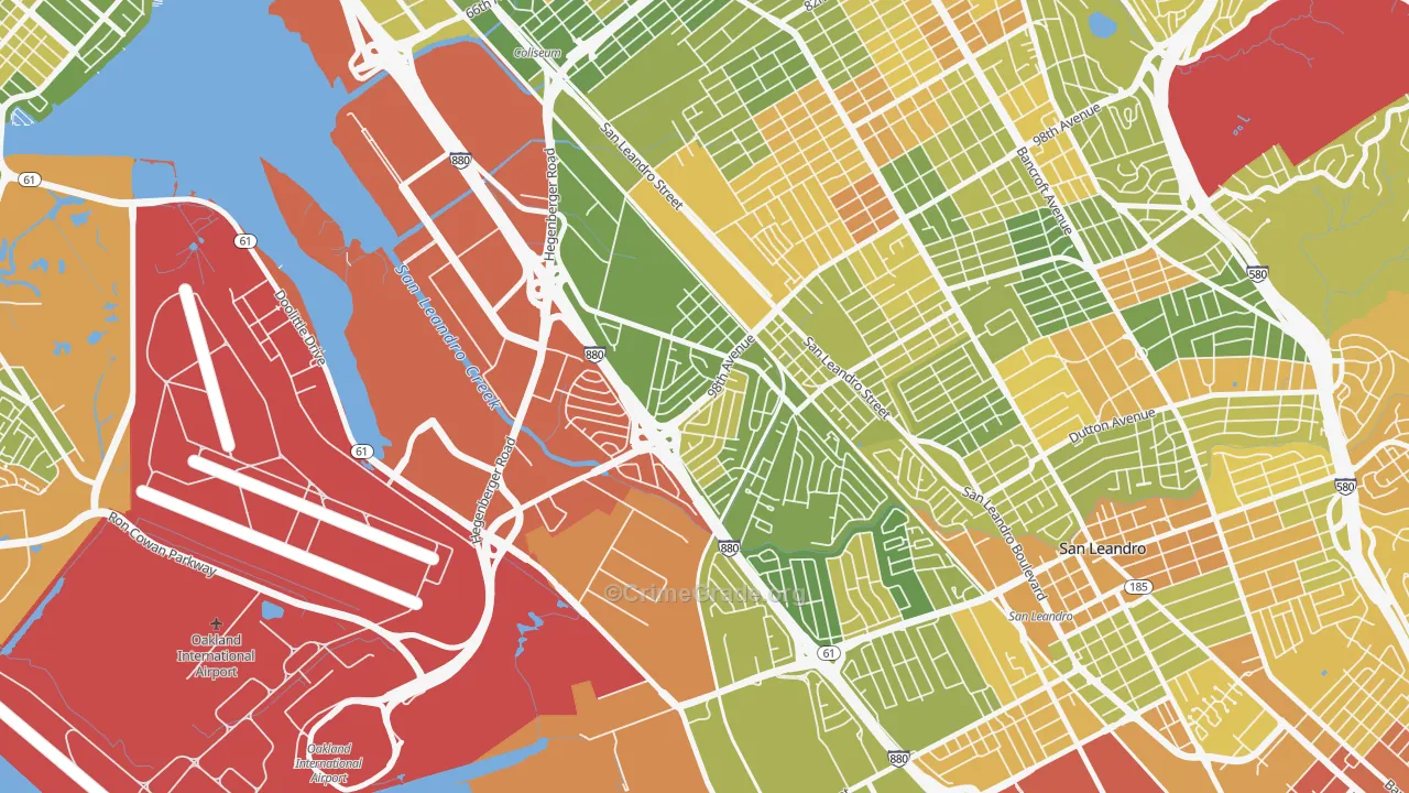 Brookfield Village, Oakland, CA Map of Drug-Related Crime Rates