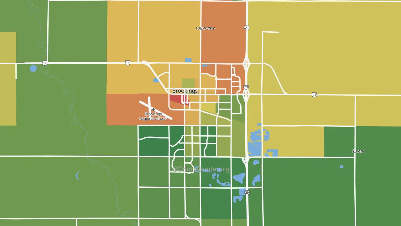 Brookings, SD Map of Drug-Related Crime Rates
