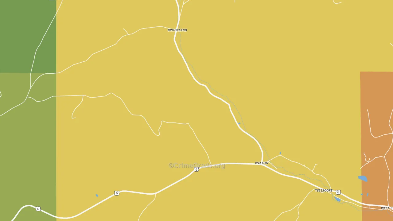 Brookland, PA Map of Drug-Related Crime Rates