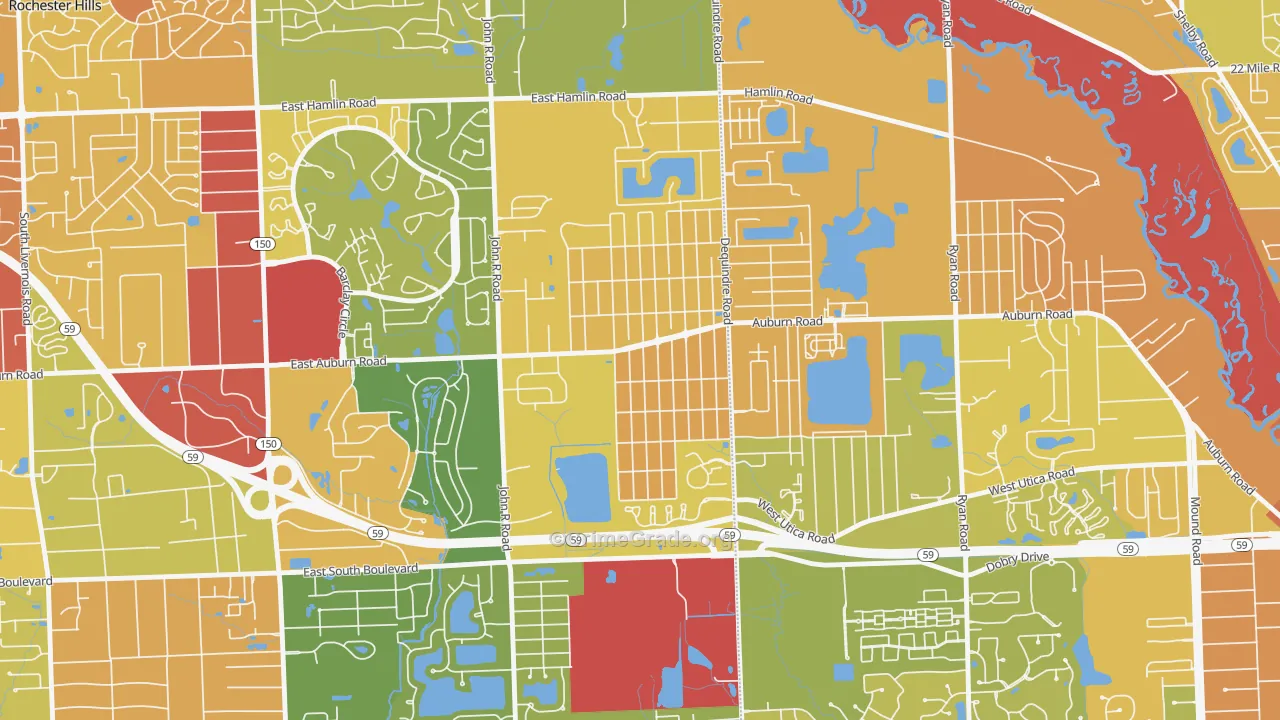 Brooklands Park, Rochester Hills, MI Map of Drug-Related Crime Rates