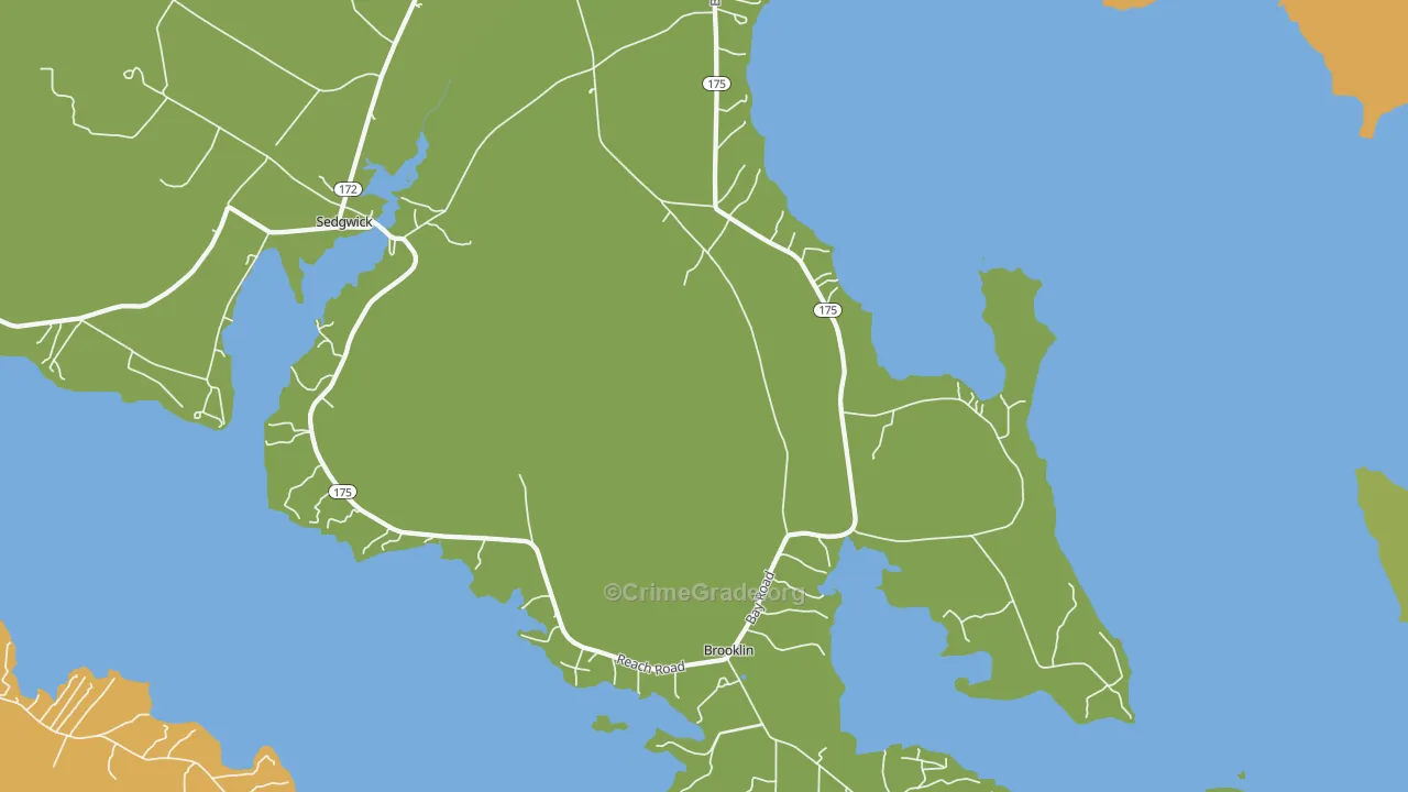 Brooklin, ME Map of Drug-Related Crime Rates