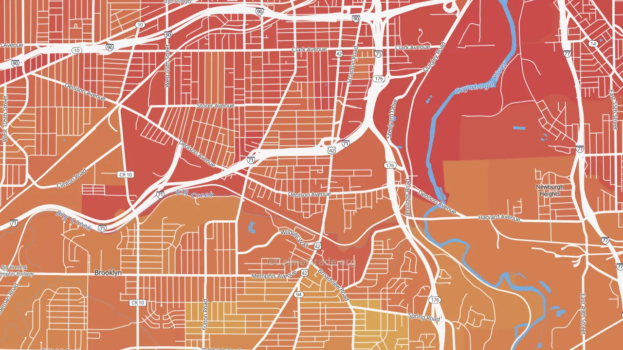 Brooklyn-Centre, Cleveland, OH Map of Drug-Related Crime Rates