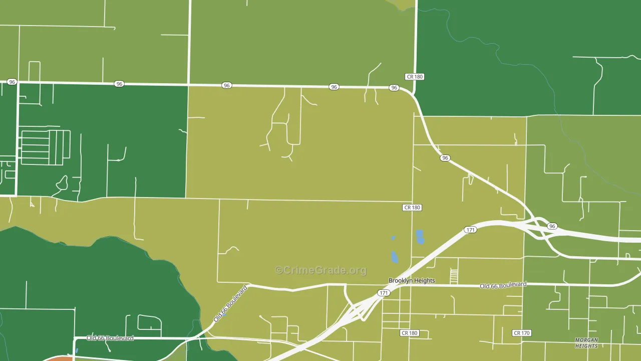 Brooklyn Heights, MO Map of Drug-Related Crime Rates