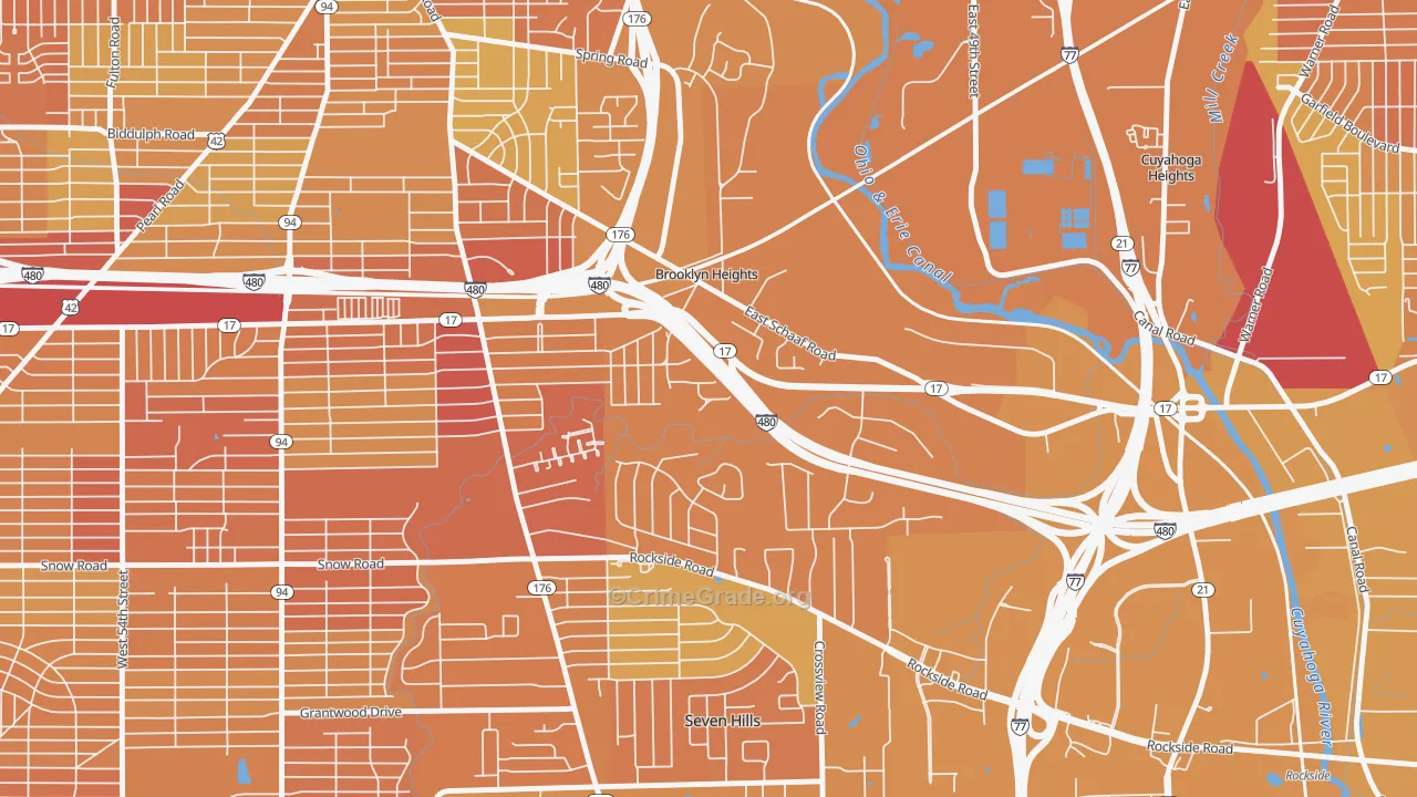 Brooklyn Heights, OH Map of Drug-Related Crime Rates