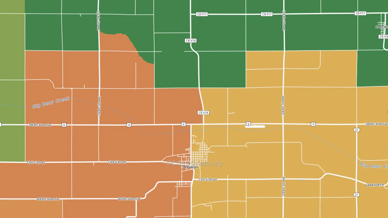 Brooklyn, IA Map of Drug-Related Crime Rates