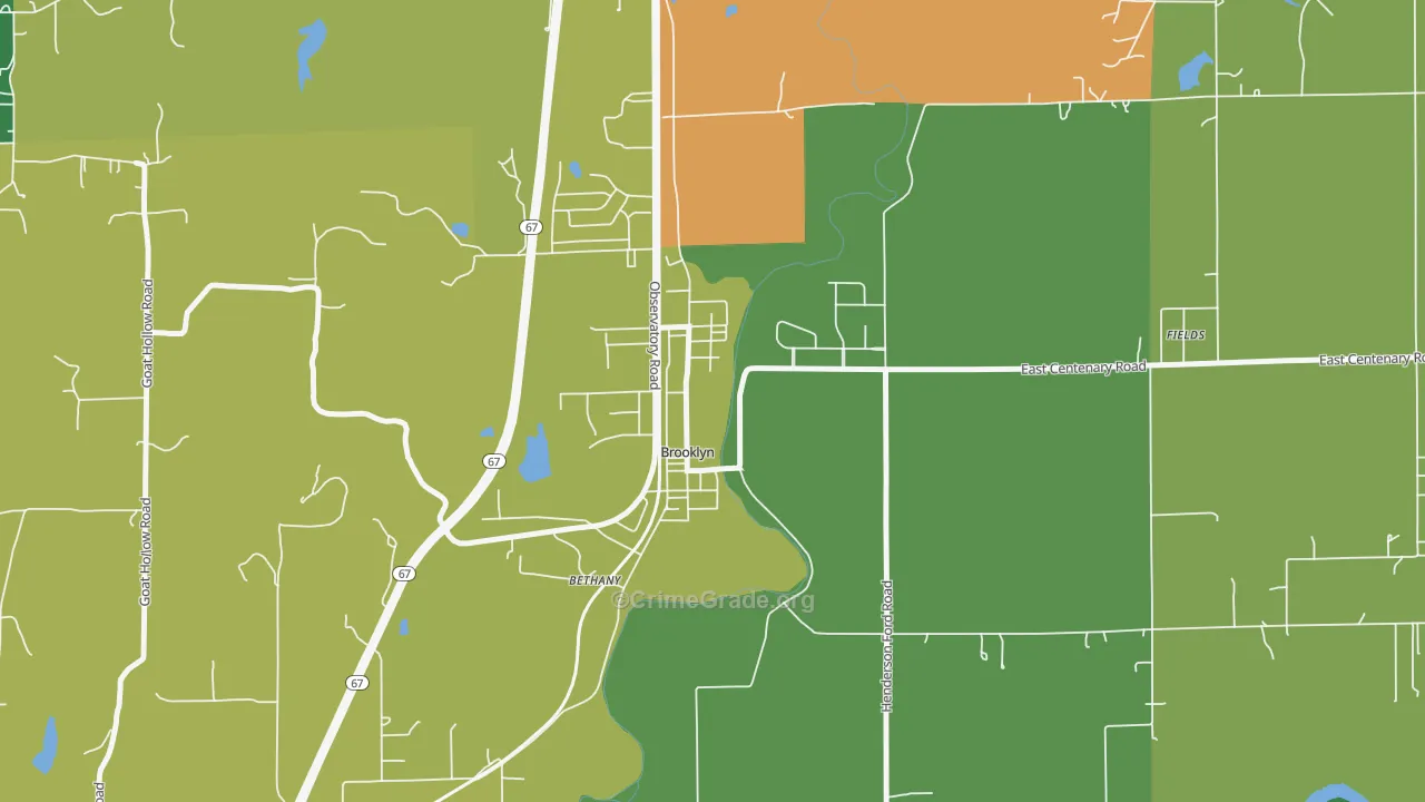 Brooklyn, IN Map of Drug-Related Crime Rates