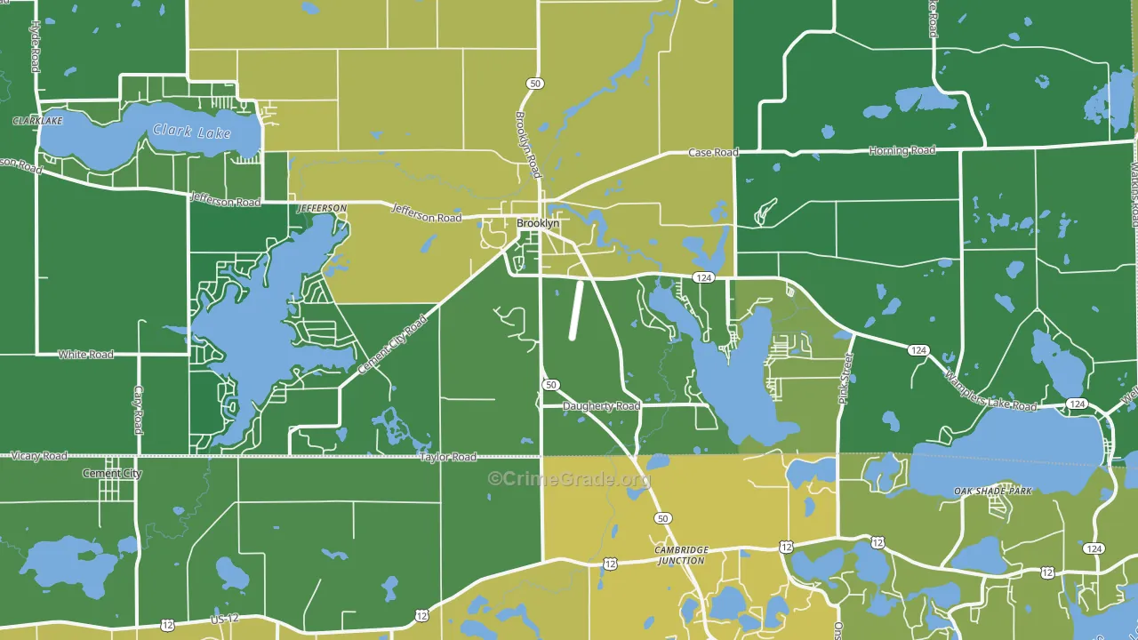 Brooklyn, MI Map of Drug-Related Crime Rates