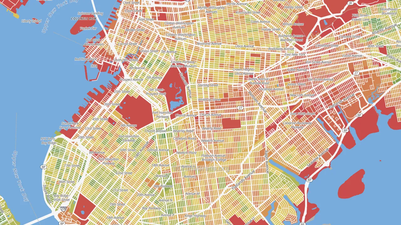 Brooklyn, NY Map of Drug-Related Crime Rates