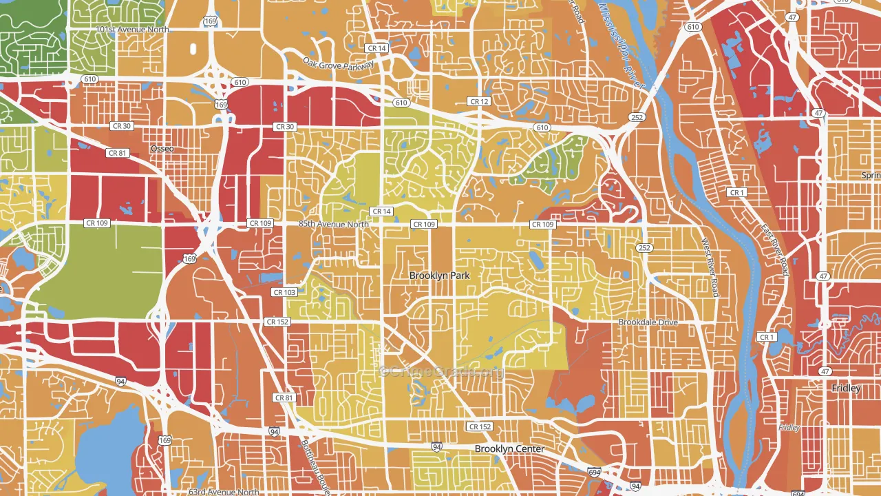 Brooklyn Park, MN Map of Drug-Related Crime Rates
