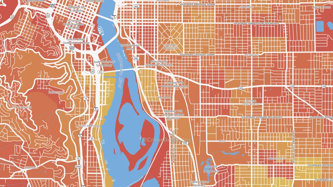 Brooklyn, Portland, OR Map of Drug-Related Crime Rates