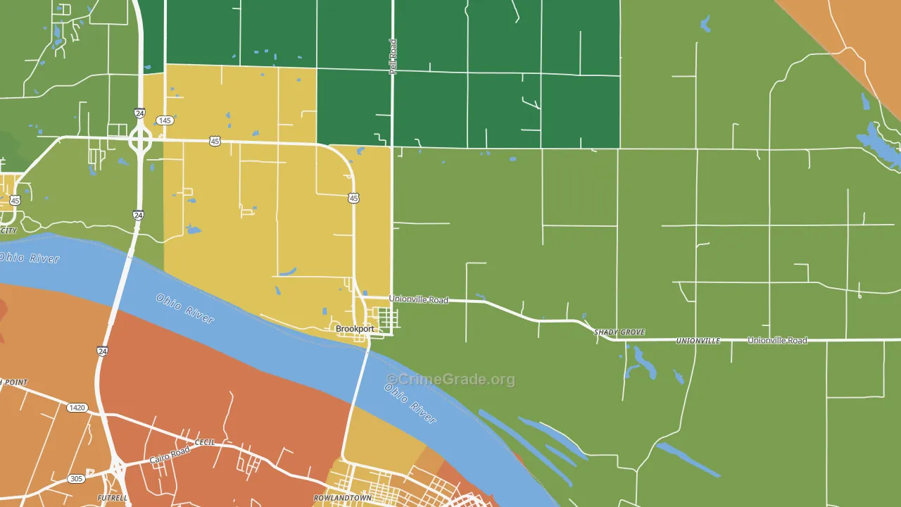 Brookport, IL Map of Drug-Related Crime Rates