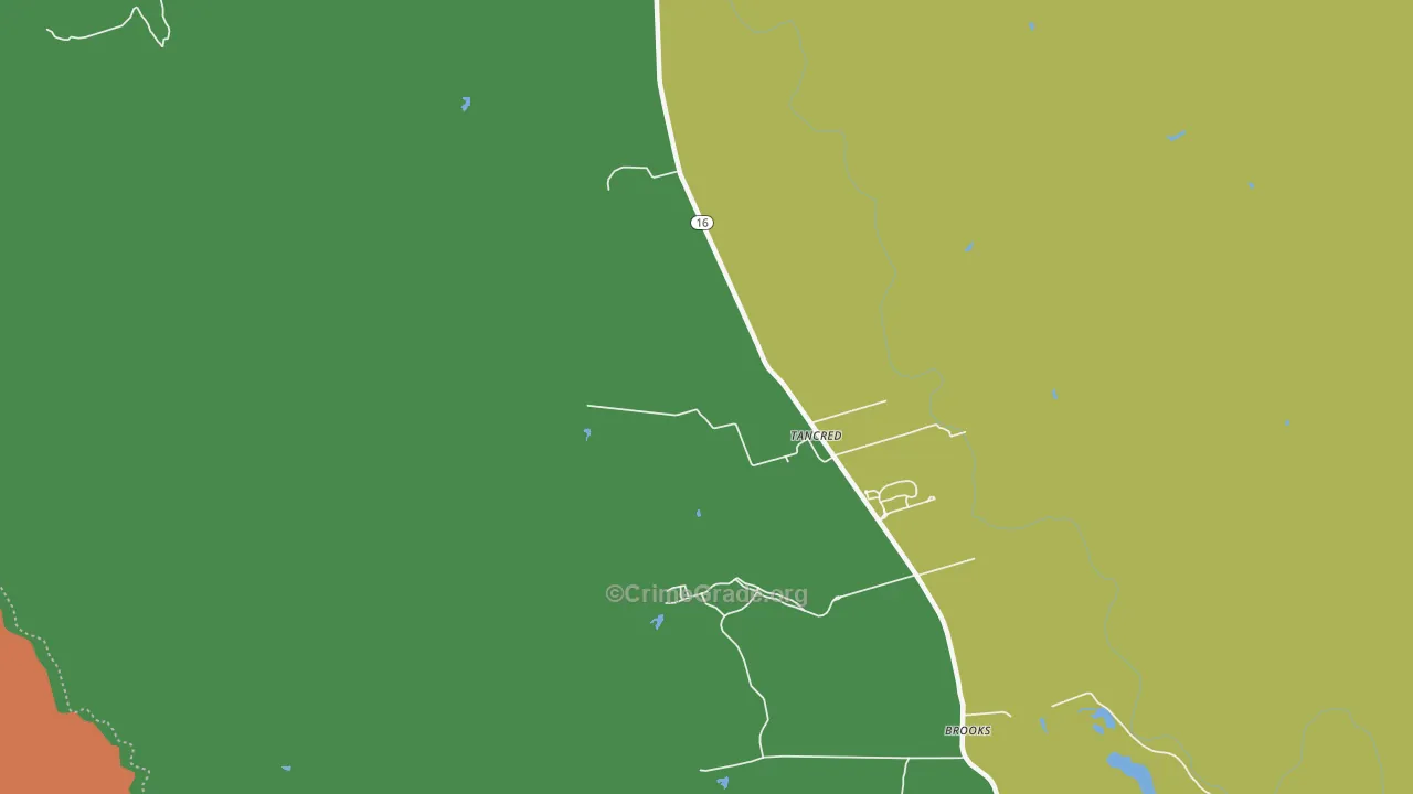 Brooks, CA Map of Drug-Related Crime Rates
