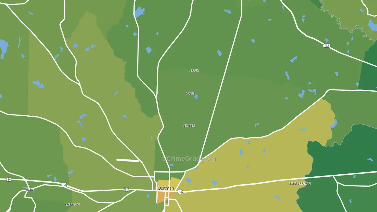 Brooks County, GA Map of Drug-Related Crime Rates