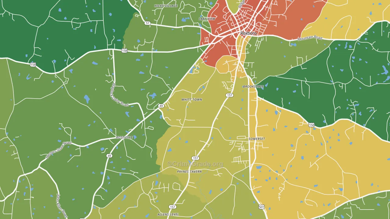 Brooksdale, NC Map of Drug-Related Crime Rates