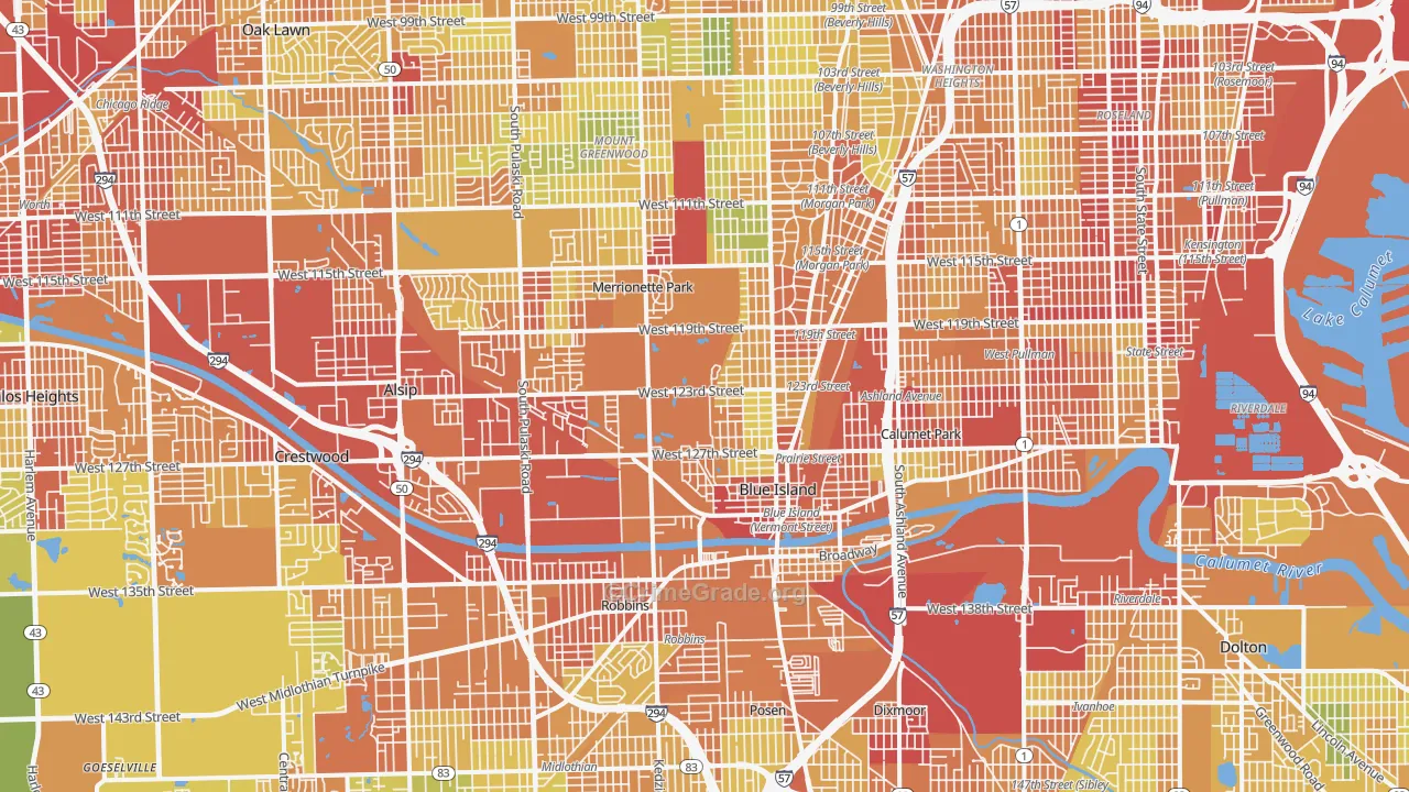 Brookside Glen, Chicago, IL Map of Drug-Related Crime Rates