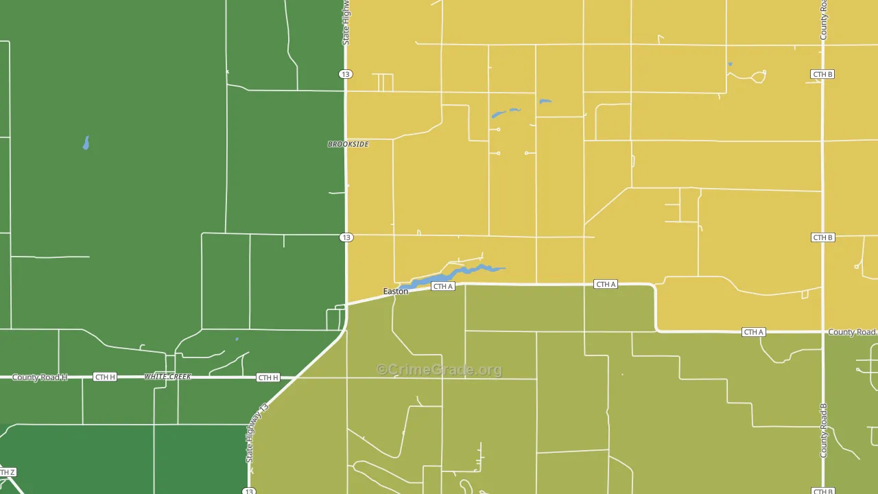 Brookside, WI Map of Drug-Related Crime Rates