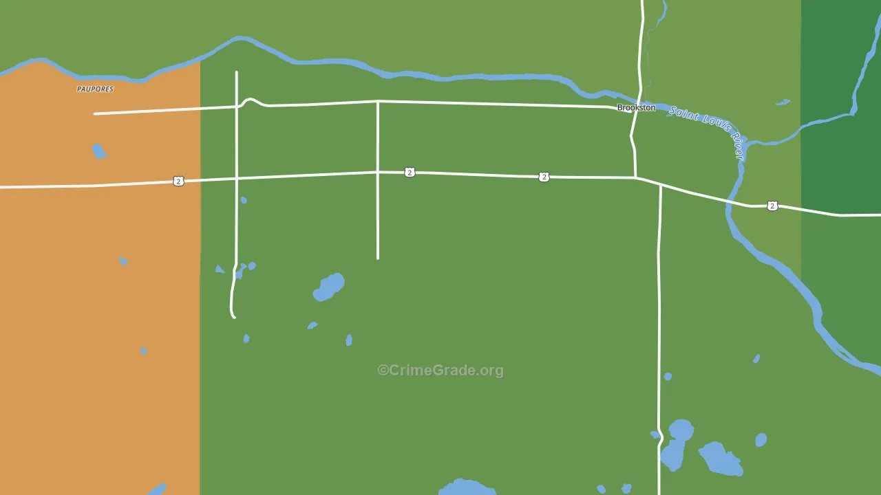 Brookston, MN Map of Drug-Related Crime Rates