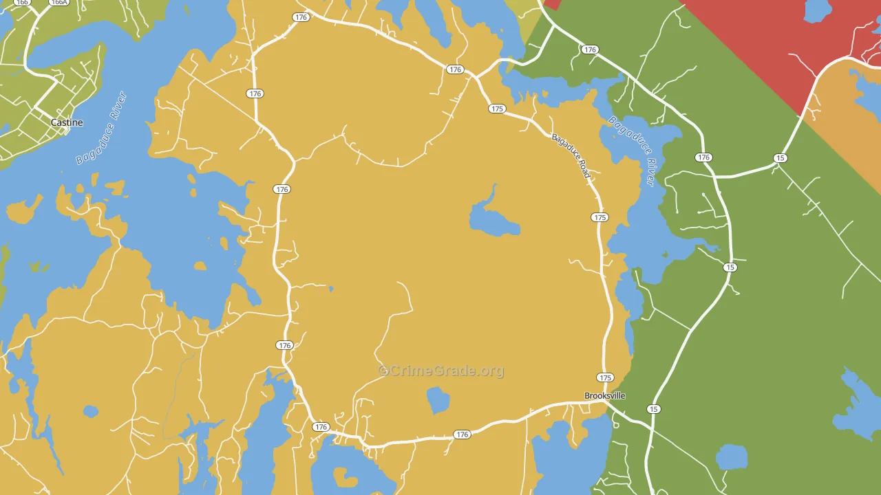 Brooksville, ME Map of Drug-Related Crime Rates