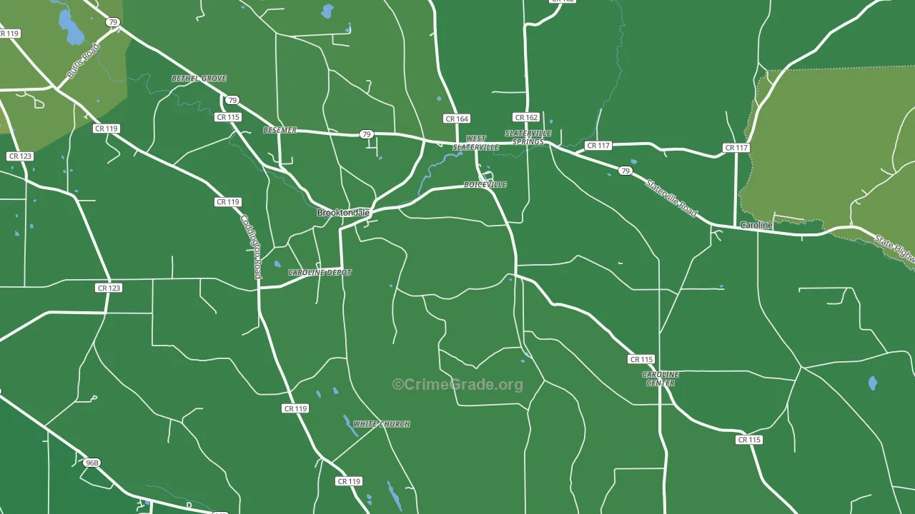 Brooktondale, NY Map of Drug-Related Crime Rates