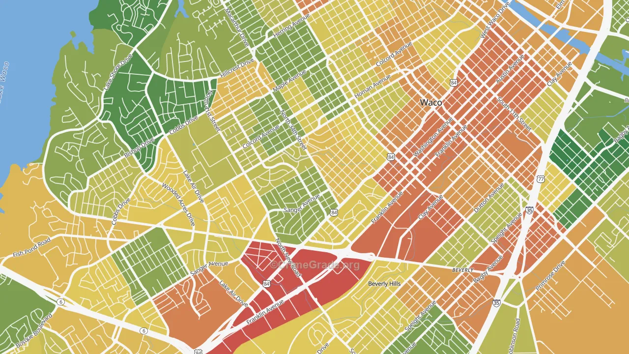 Brookview, Waco, TX Map of Drug-Related Crime Rates