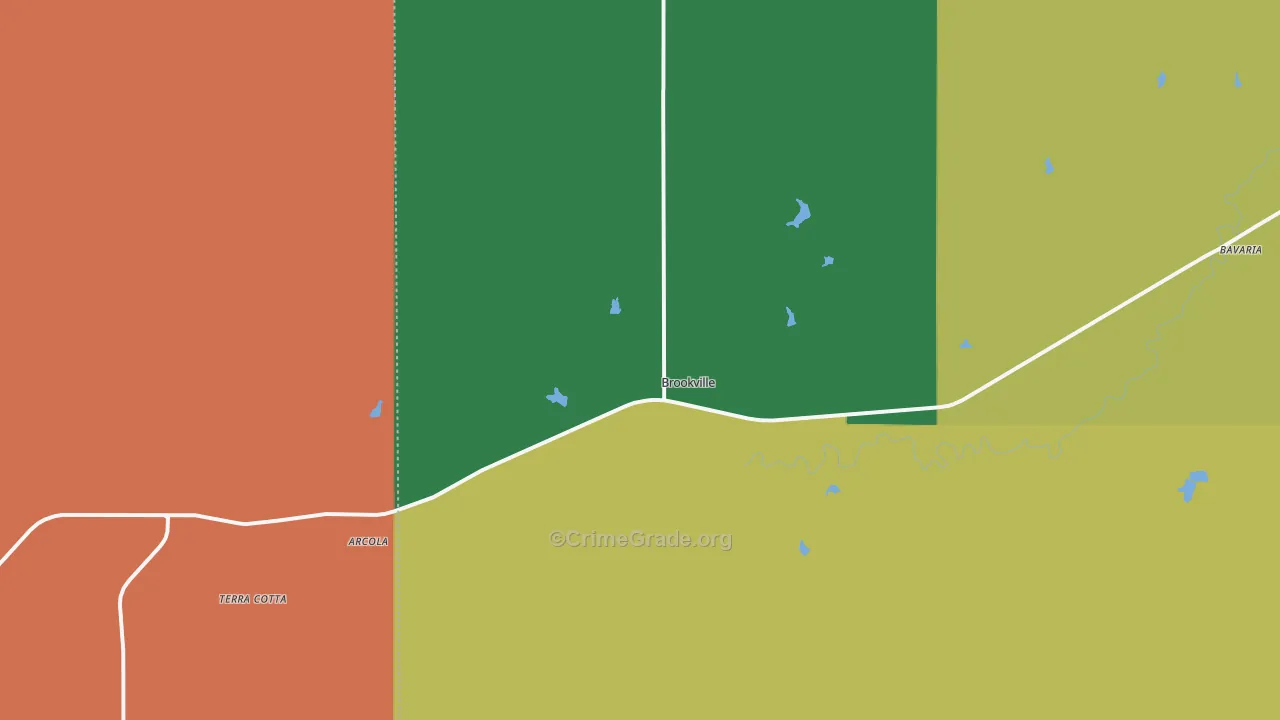 Brookville, KS Map of Drug-Related Crime Rates