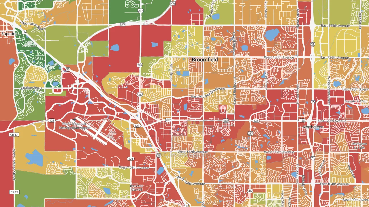 Broomfield, CO Map of Drug-Related Crime Rates