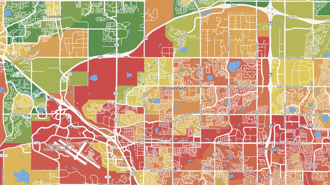 Broomfield County, CO Map of Drug-Related Crime Rates