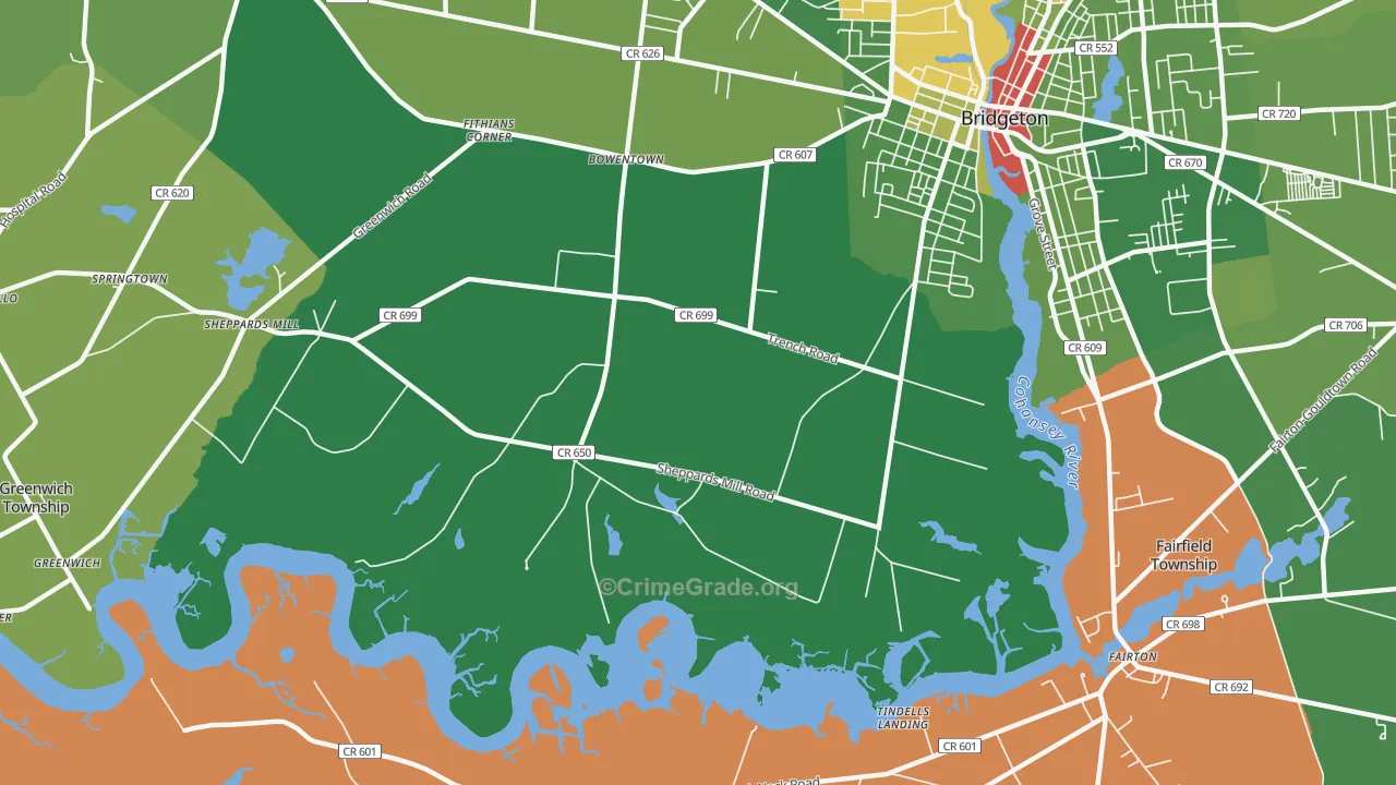 Brotmanville, NJ Map of Drug-Related Crime Rates