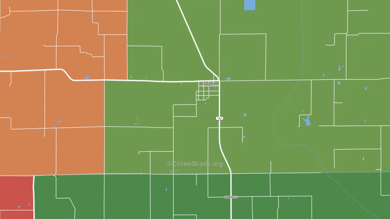 Broughton, IL Map of Drug-Related Crime Rates