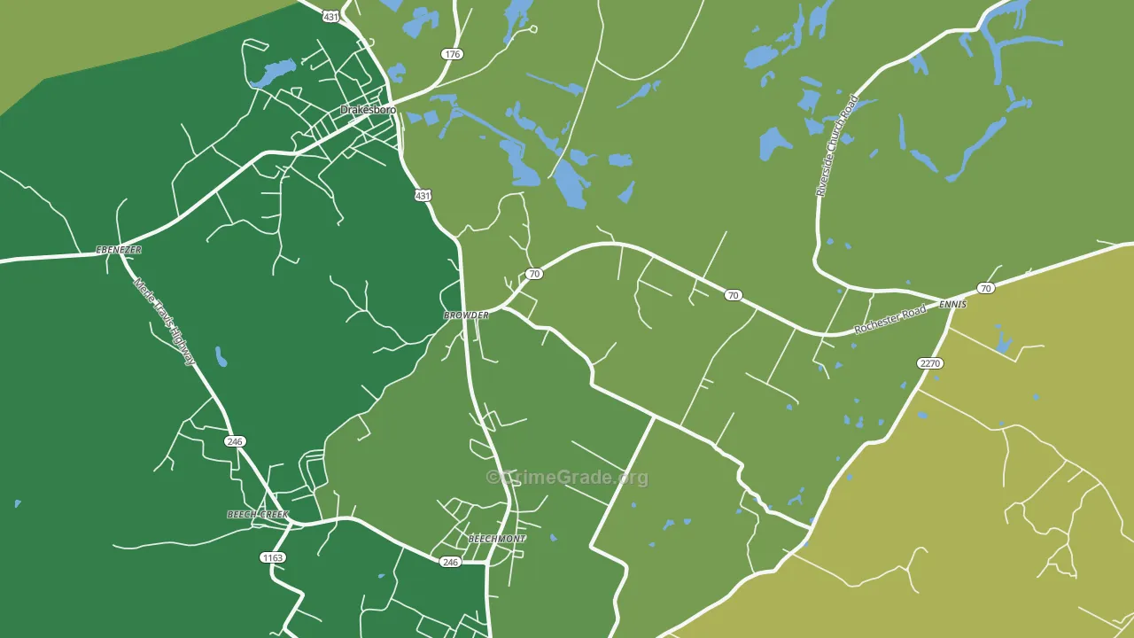 Browder, KY Map of Drug-Related Crime Rates