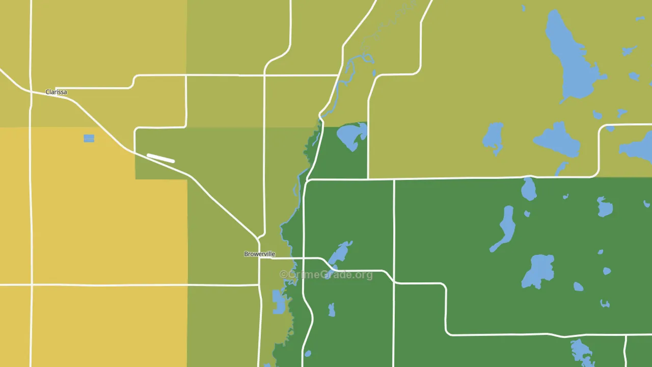 Browerville, MN Map of Drug-Related Crime Rates