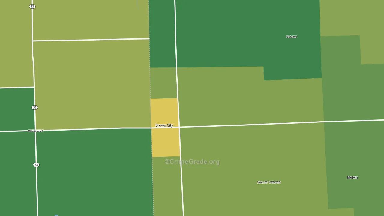 Brown City, MI Map of Drug-Related Crime Rates