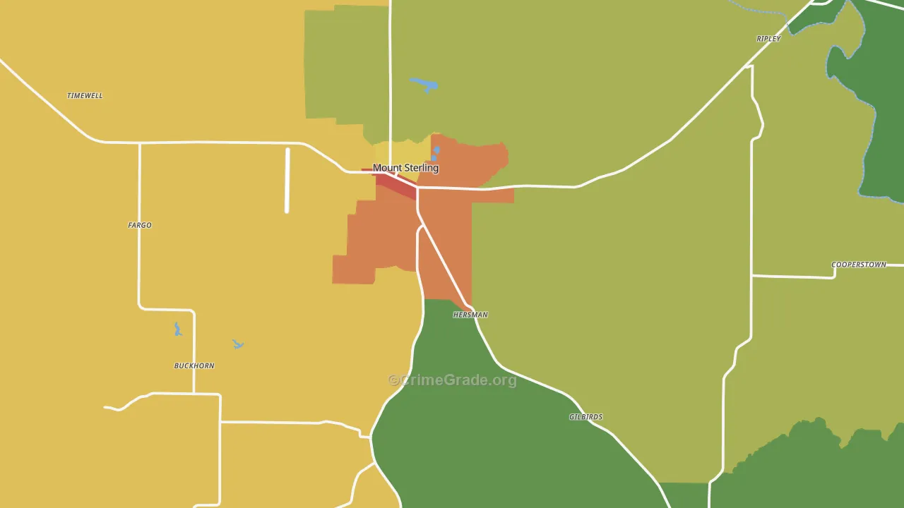 Brown County, IL Map of Drug-Related Crime Rates