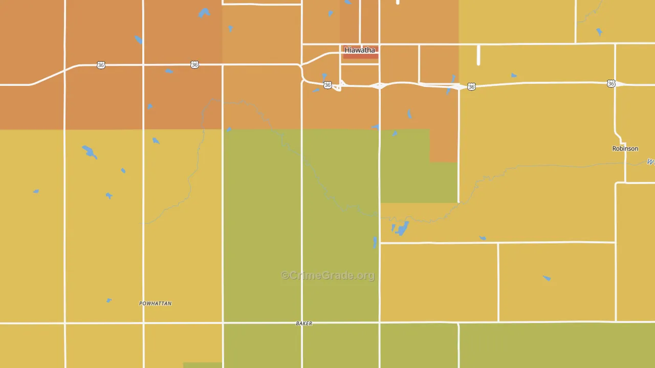 Brown County, KS Map of Drug-Related Crime Rates