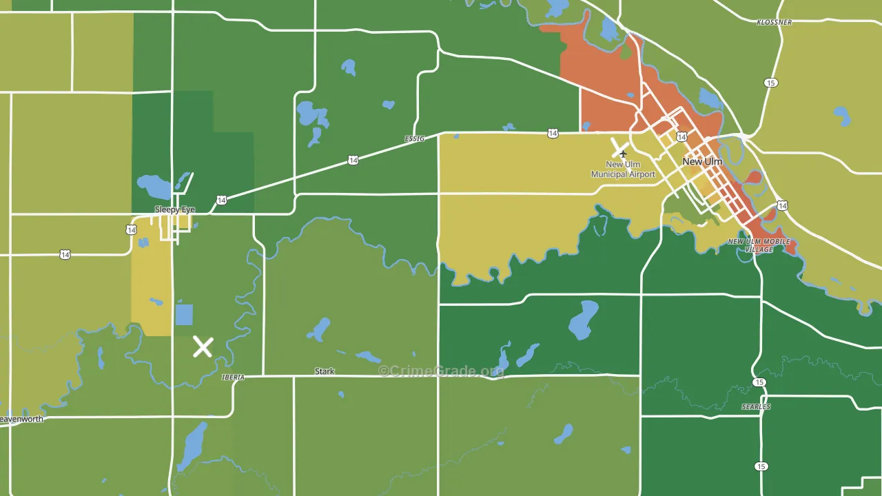 Brown County, MN Map of Drug-Related Crime Rates