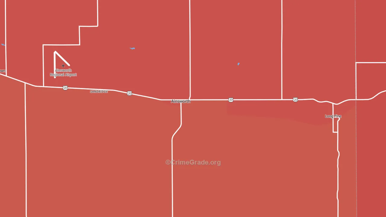 Brown County, NE Map of Drug-Related Crime Rates