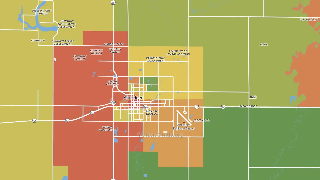 Brown County, SD Map of Drug-Related Crime Rates