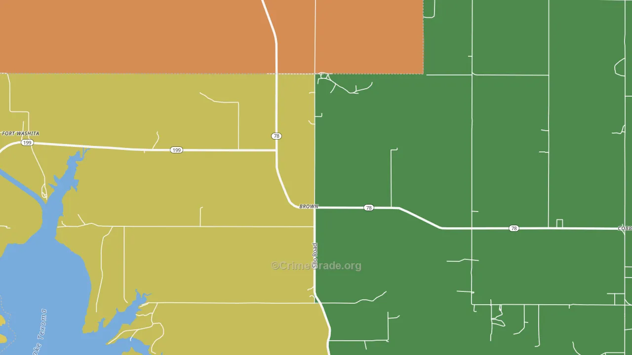 Brown, OK Map of Drug-Related Crime Rates