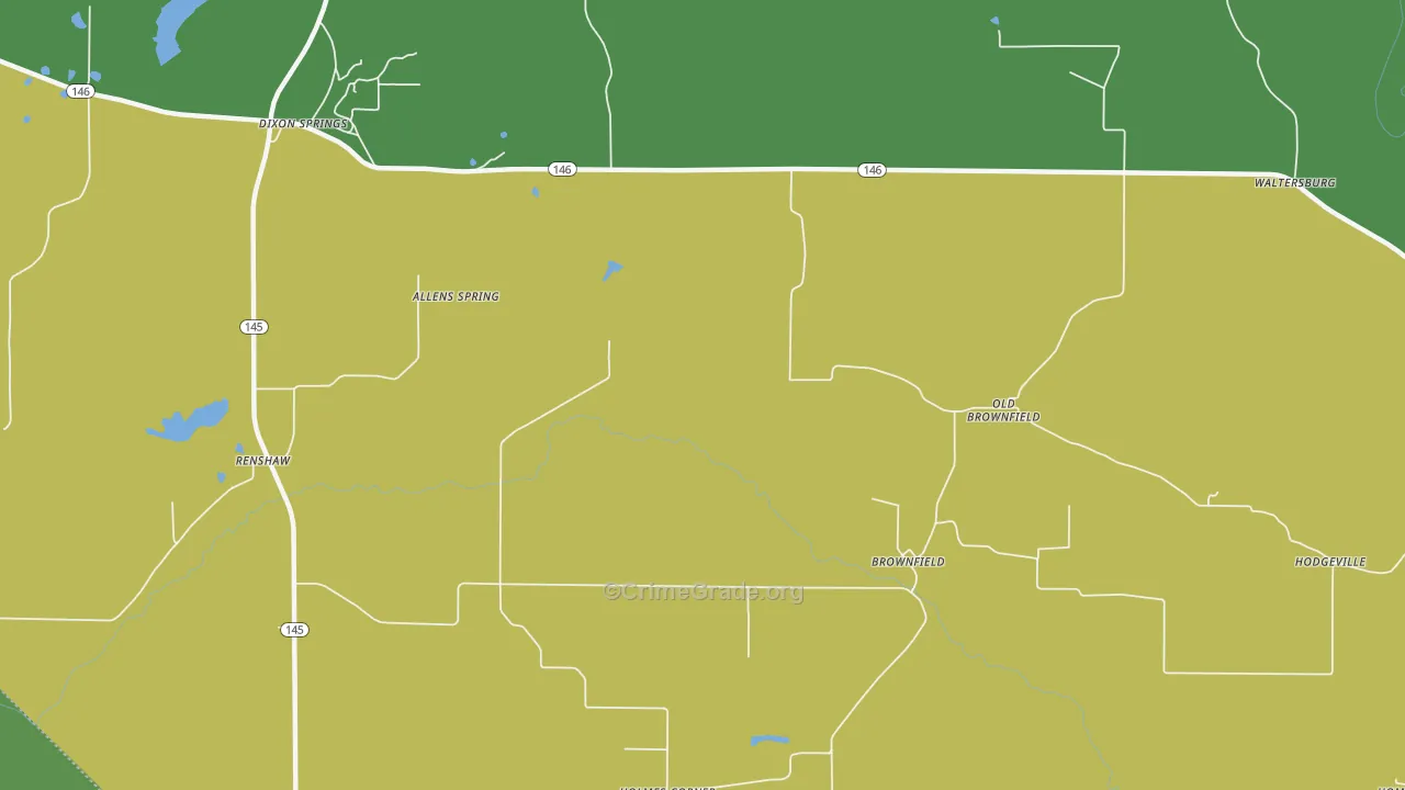 Brownfield, IL Map of Drug-Related Crime Rates