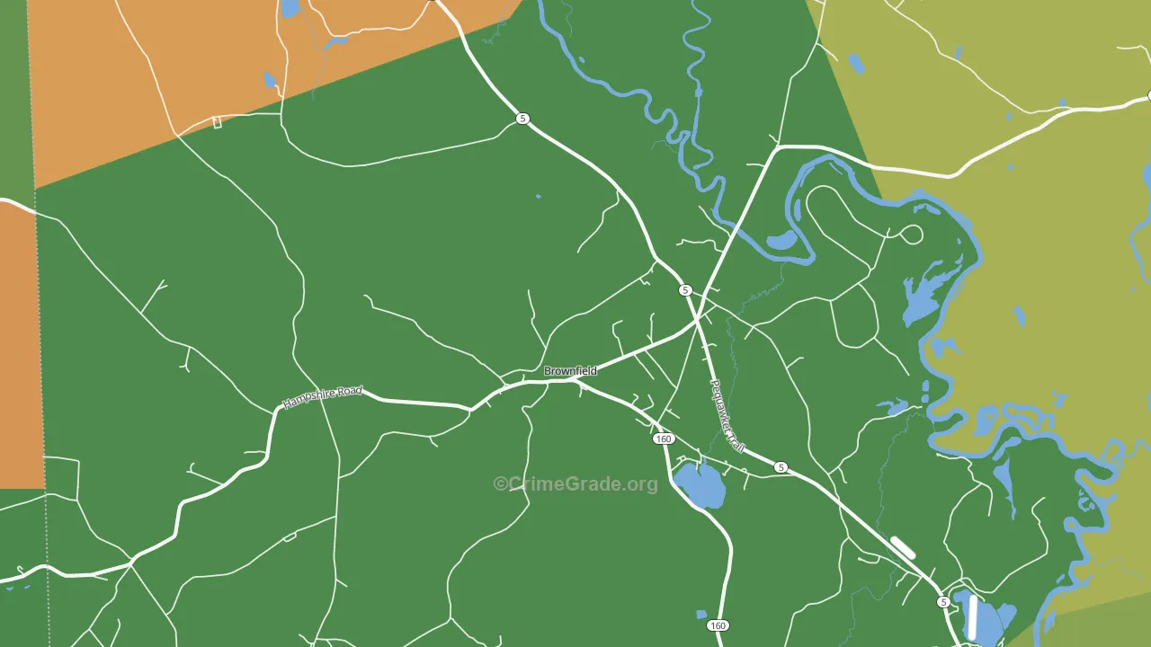 Brownfield, ME Map of Drug-Related Crime Rates